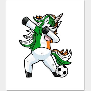 Dabbing Soccer Unicorn Ireland Irish Football Posters and Art